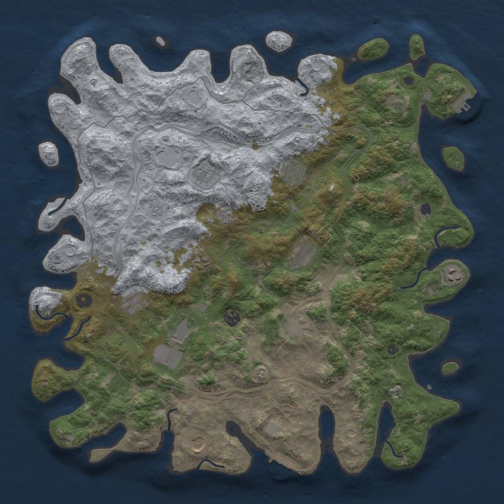 Rust Map: Procedural Map, Size: 4800, Seed: 189872218, 18 Monuments