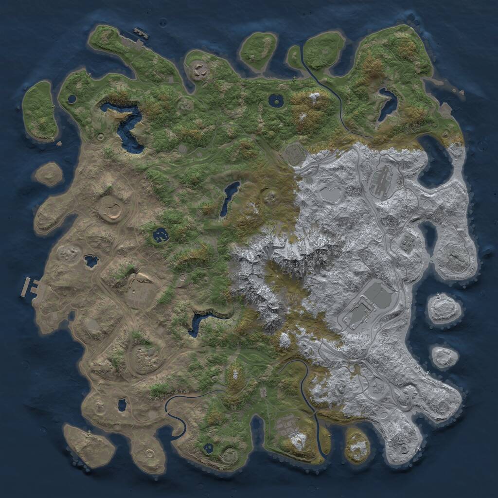 Rust Map: Procedural Map, Size: 5000, Seed: 13356, 16 Monuments