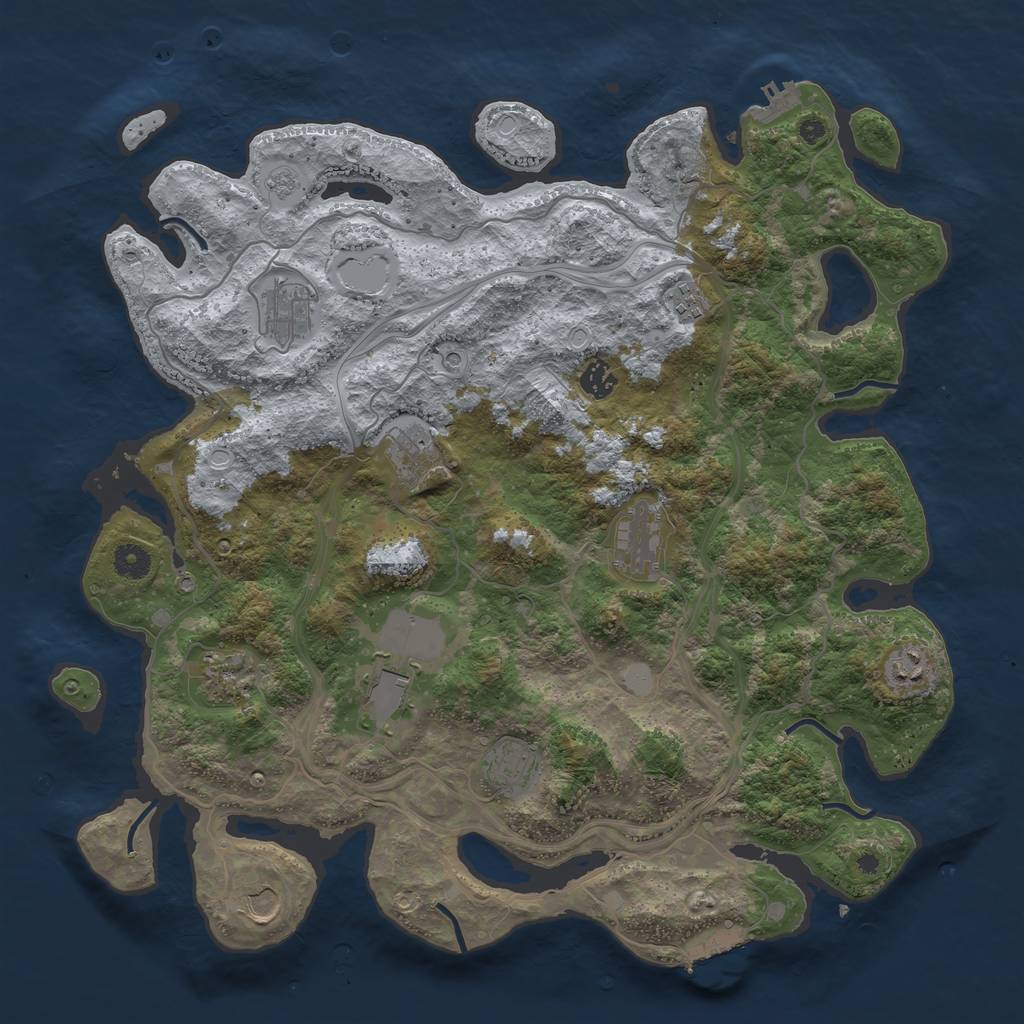 Rust Map: Procedural Map, Size: 4250, Seed: 666908690, 19 Monuments