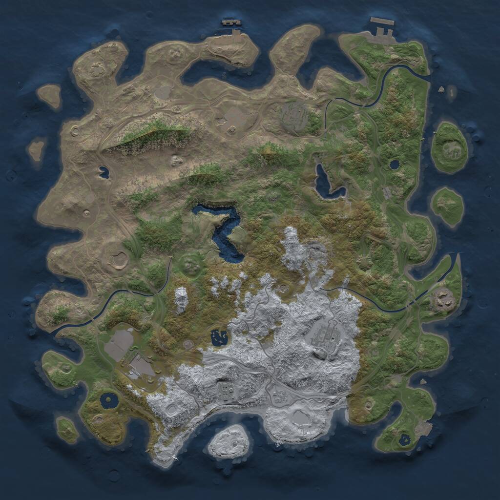 Rust Map: Procedural Map, Size: 4250, Seed: 2052781241, 14 Monuments