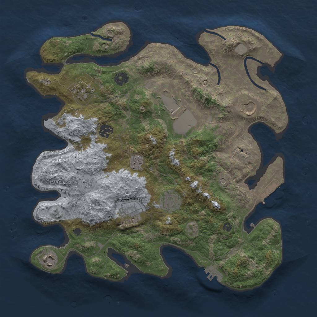 Rust Map: Procedural Map, Size: 3500, Seed: 26052460, 15 Monuments