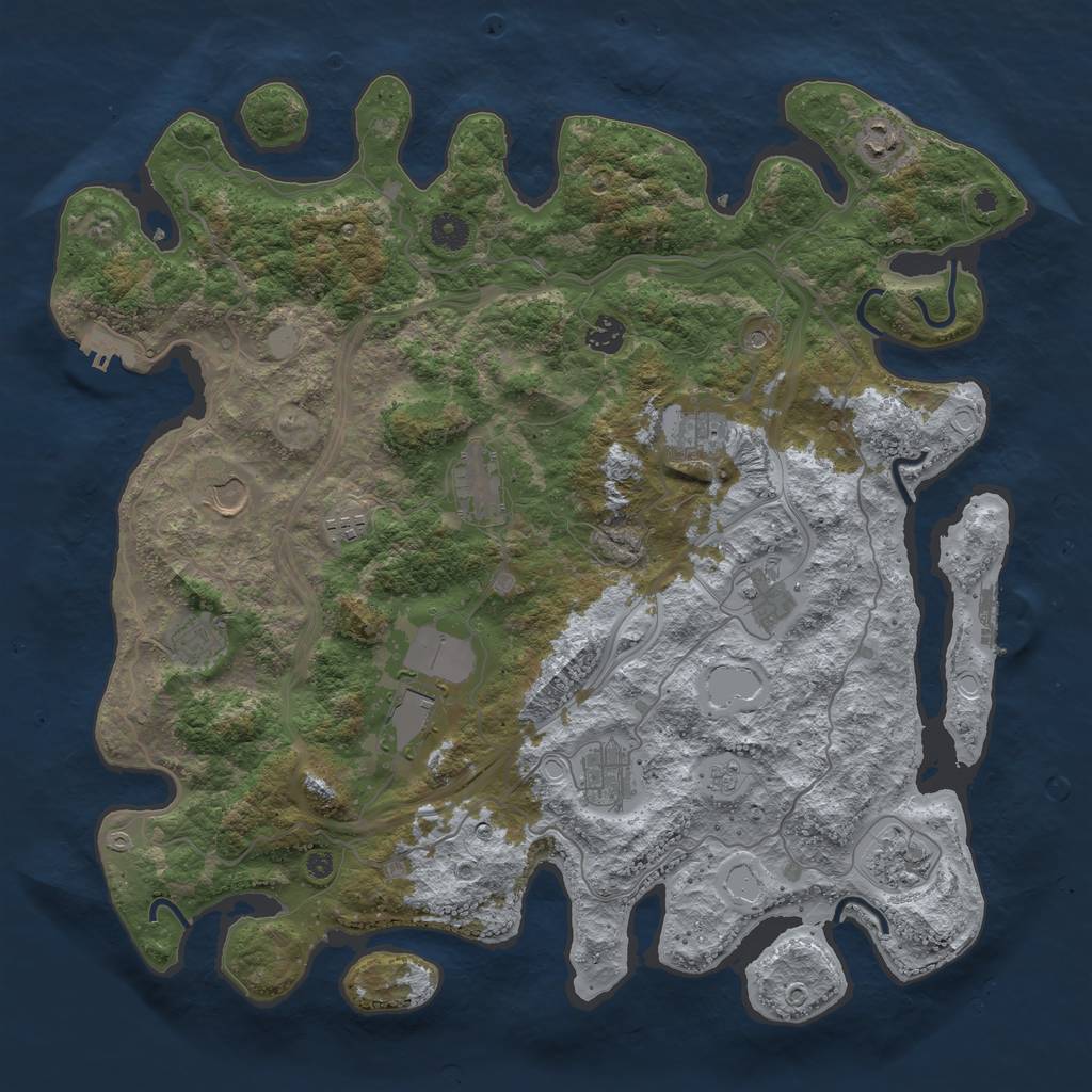 Rust Map: Procedural Map, Size: 4250, Seed: 1784048905, 18 Monuments