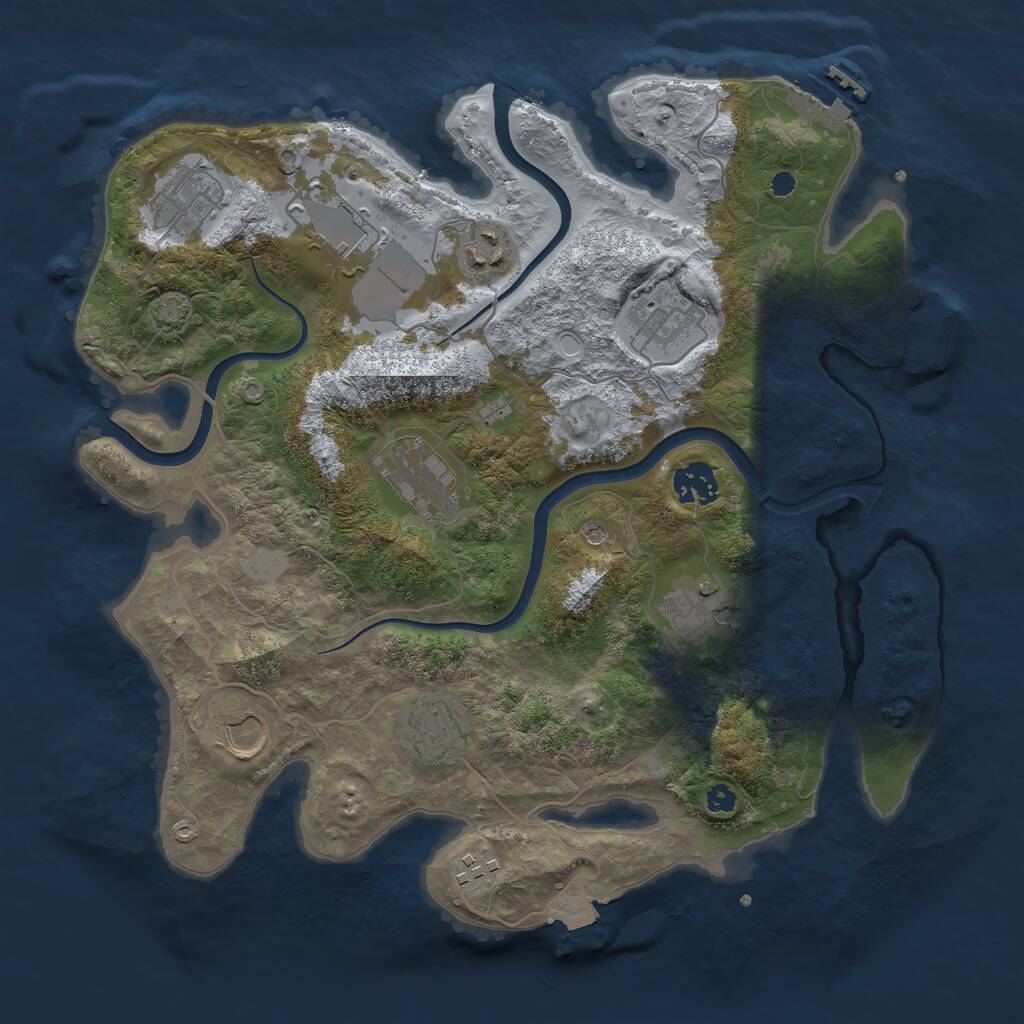 Rust Map: Procedural Map, Size: 3500, Seed: 44526877, 15 Monuments