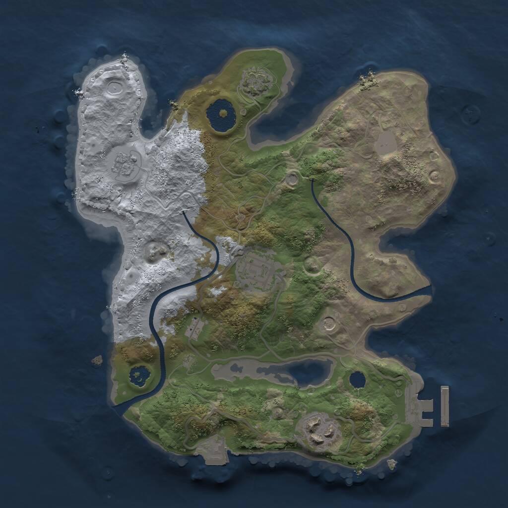 Rust Map: Procedural Map, Size: 2500, Seed: 115, 7 Monuments