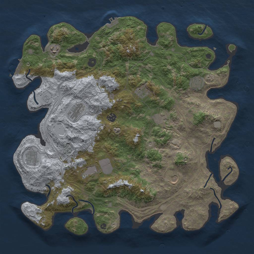 Rust Map: Procedural Map, Size: 4250, Seed: 342425, 19 Monuments