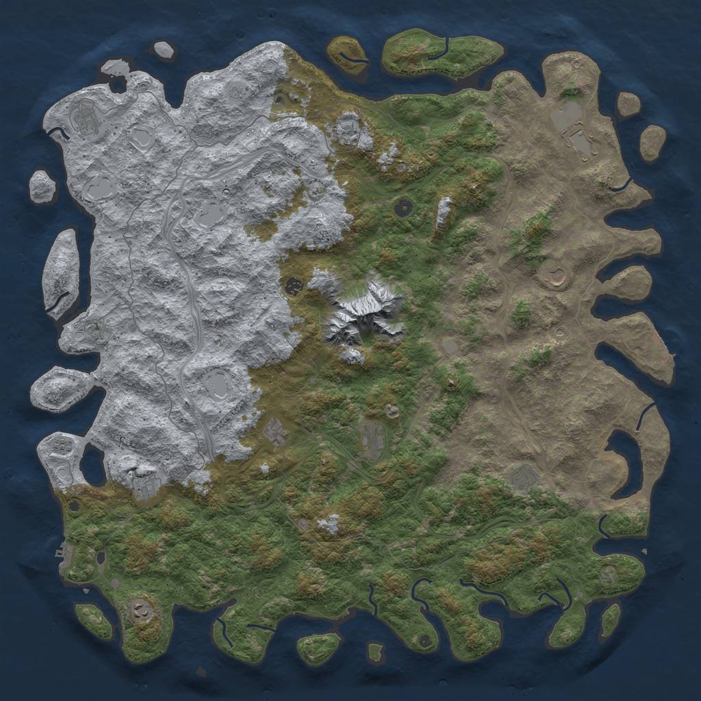 Rust Map: Procedural Map, Size: 6000, Seed: 50069, 20 Monuments