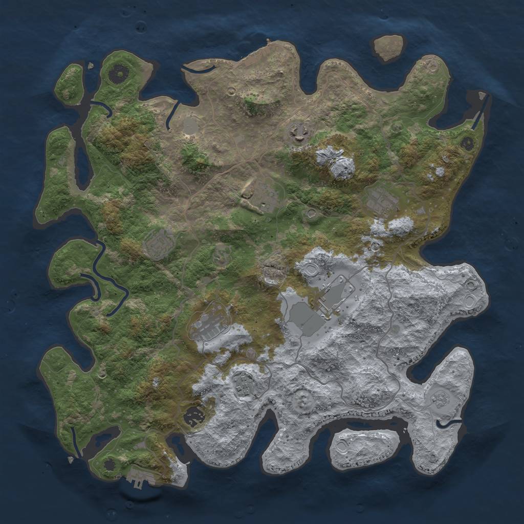 Rust Map: Procedural Map, Size: 4000, Seed: 476100056, 15 Monuments