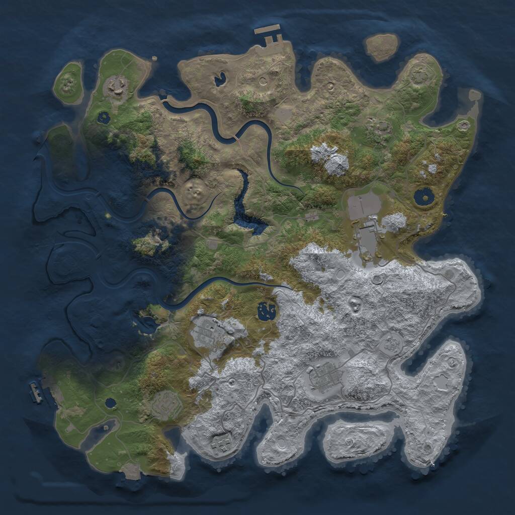 Rust Map: Procedural Map, Size: 4000, Seed: 476100056, 14 Monuments