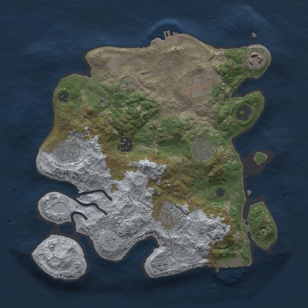 Rust Map: Procedural Map, Size: 3000, Seed: 1748588419, 16 Monuments