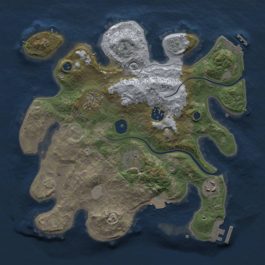 Rust Map: Procedural Map, Size: 3000, Seed: 1337488, 10 Monuments