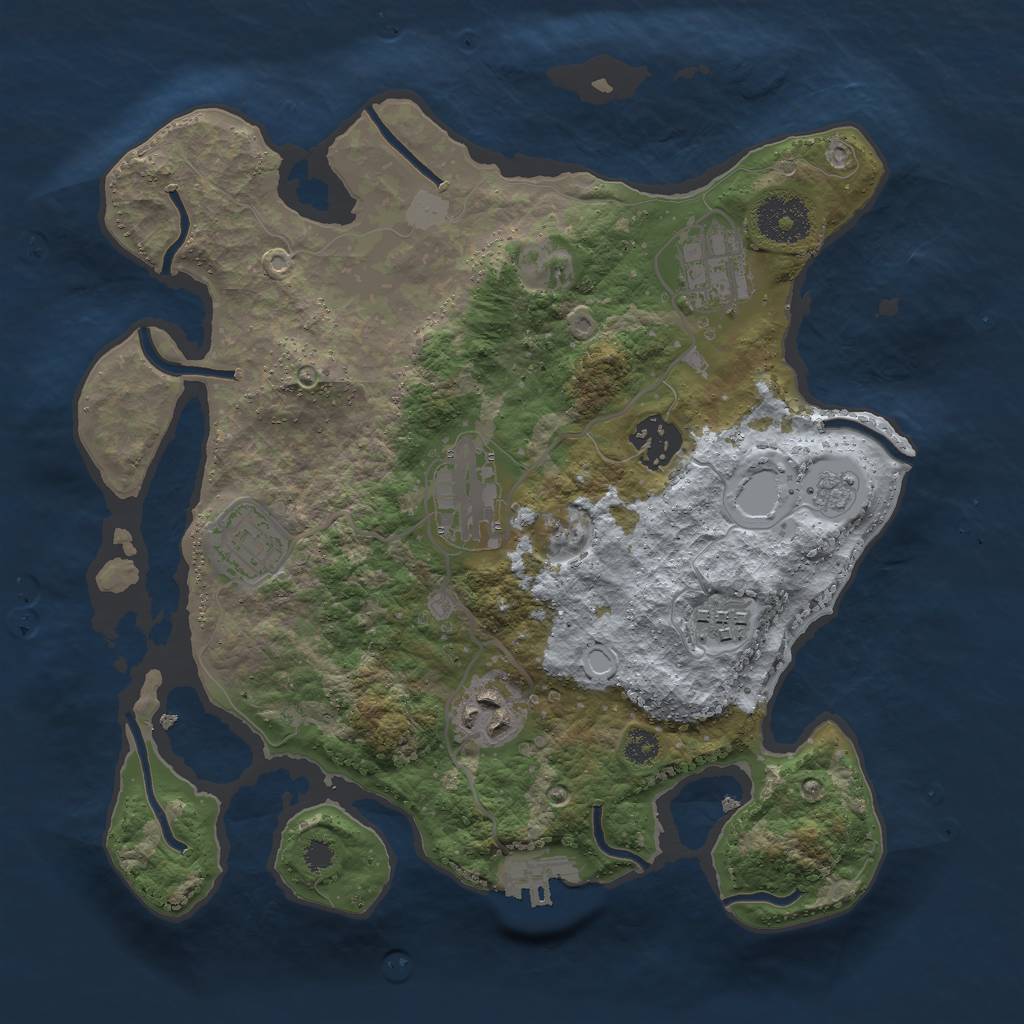 Rust Map: Procedural Map, Size: 3000, Seed: 518376906, 11 Monuments