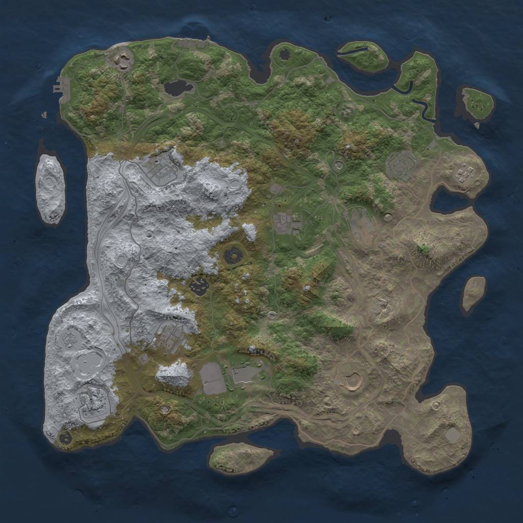 Rust Map: Procedural Map, Size: 4250, Seed: 518567601, 20 Monuments