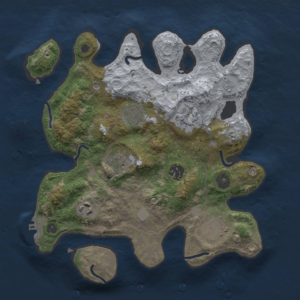 Rust Map: Procedural Map, Size: 3000, Seed: 30153, 14 Monuments