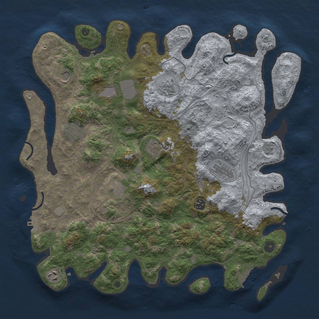 Rust Map: Procedural Map, Size: 4250, Seed: 457491509, 19 Monuments