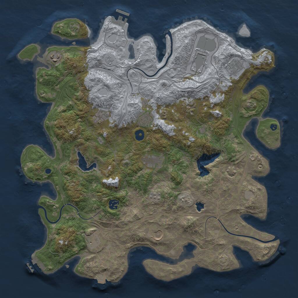 Rust Map: Procedural Map, Size: 4300, Seed: 1475850664, 17 Monuments