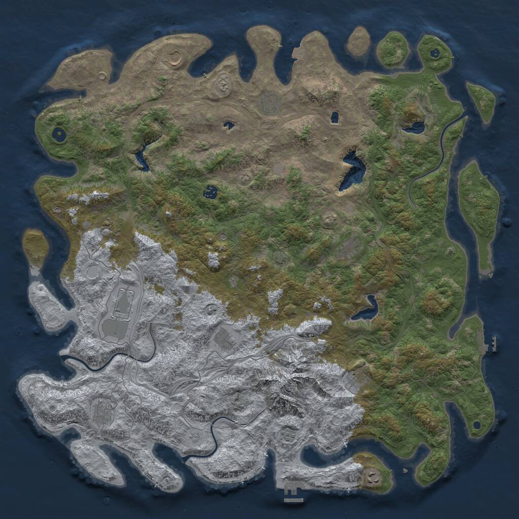 Rust Map: Procedural Map, Size: 5500, Seed: 823478, 17 Monuments
