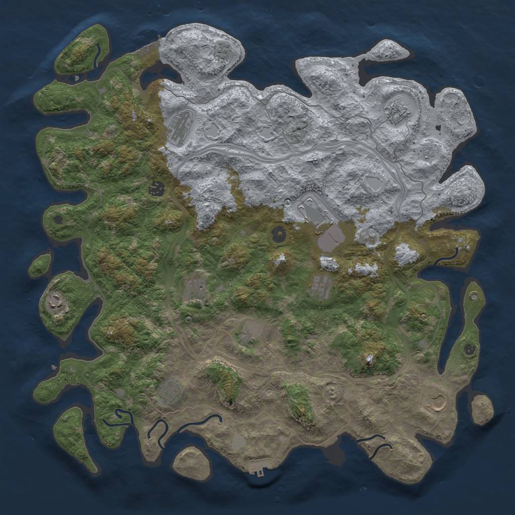 Rust Map: Procedural Map, Size: 4800, Seed: 79665128, 20 Monuments