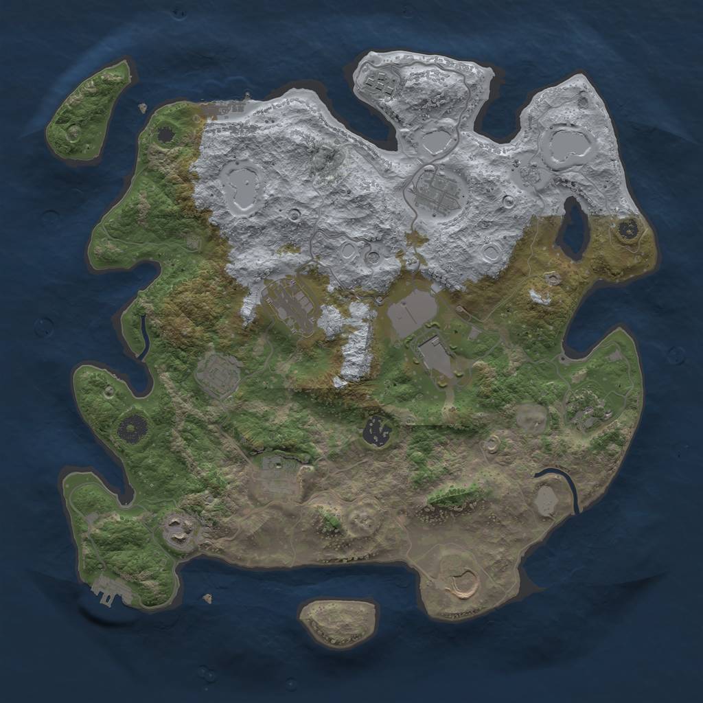 Rust Map: Procedural Map, Size: 3700, Seed: 167543755, 19 Monuments