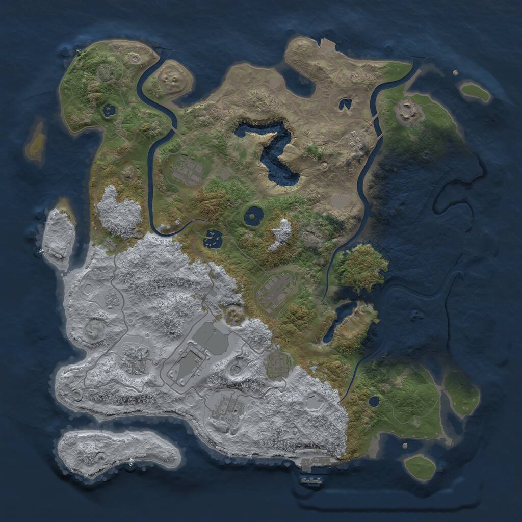Rust Map: Procedural Map, Size: 4000, Seed: 281624124, 15 Monuments
