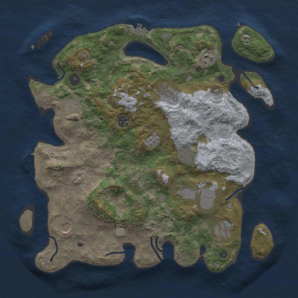 Rust Map: Procedural Map, Size: 3850, Seed: 1337659282, 19 Monuments