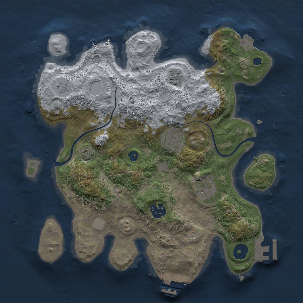 Rust Map: Procedural Map, Size: 3000, Seed: 169231082, 10 Monuments