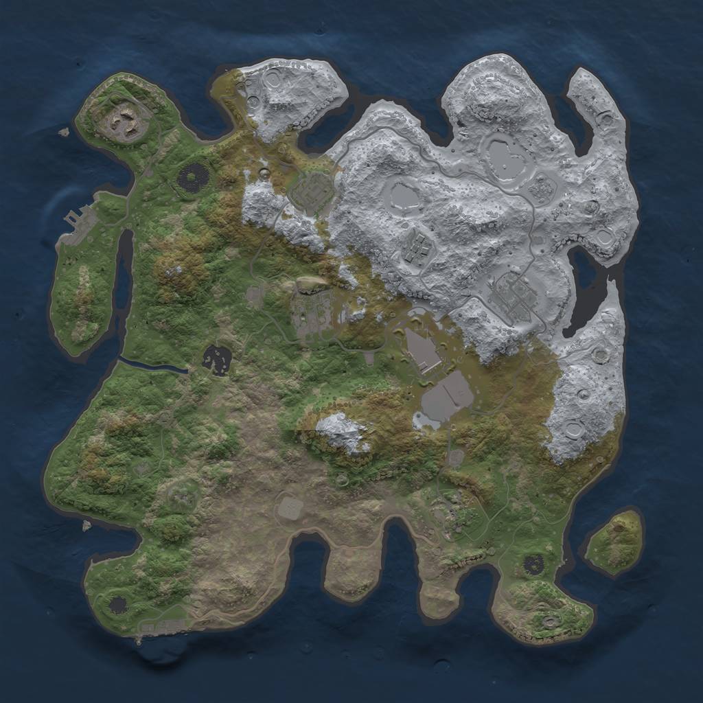 Rust Map: Procedural Map, Size: 3500, Seed: 16779446, 17 Monuments