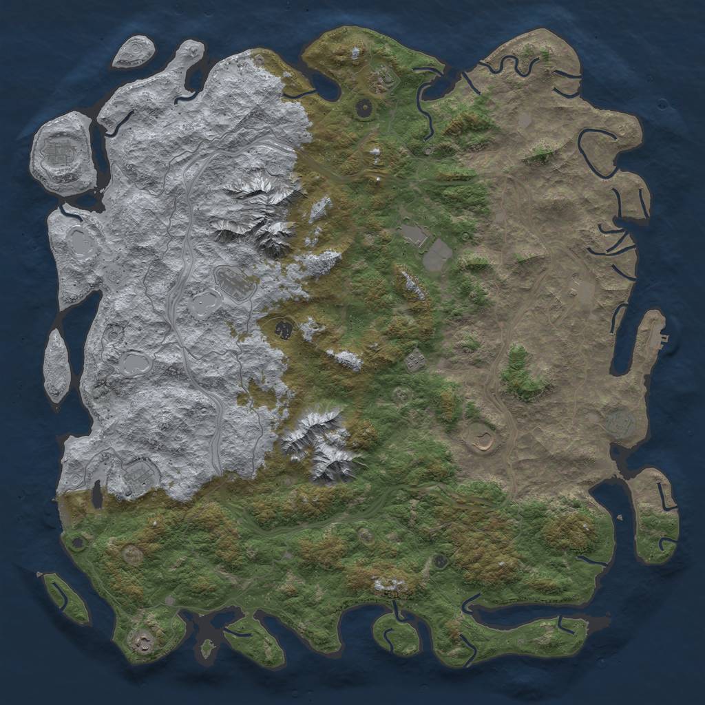 Rust Map: Procedural Map, Size: 6000, Seed: 1866009937, 20 Monuments