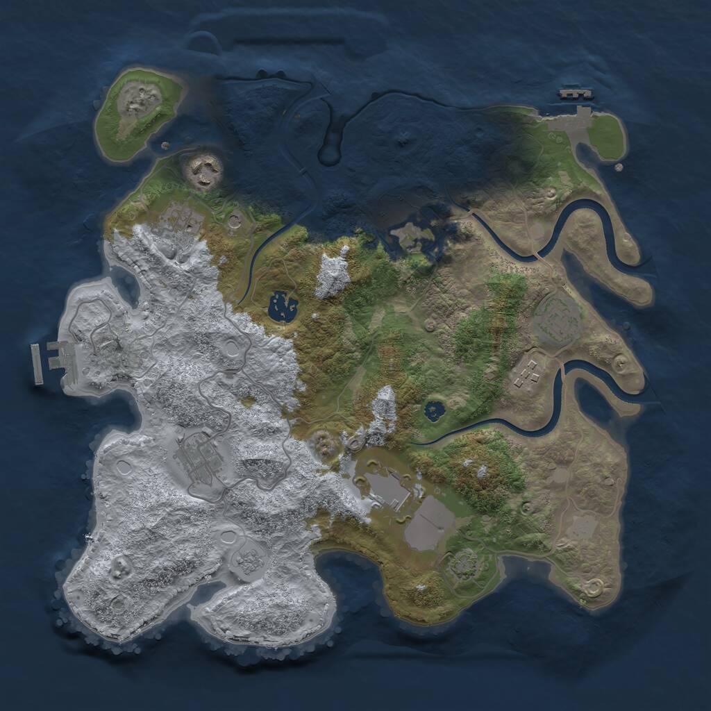 Rust Map: Procedural Map, Size: 3500, Seed: 51053206, 14 Monuments