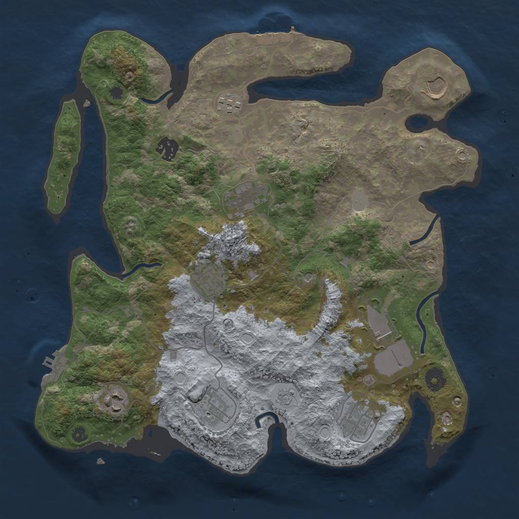 Rust Map: Procedural Map, Size: 3500, Seed: 9218556, 18 Monuments