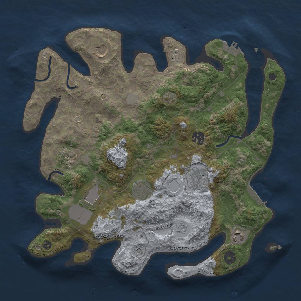 Rust Map: Procedural Map, Size: 3500, Seed: 98227176, 15 Monuments