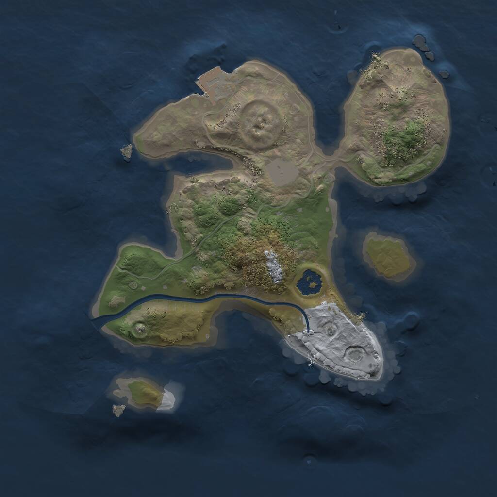 Rust Map: Procedural Map, Size: 2000, Seed: 572733388, 1 Monuments