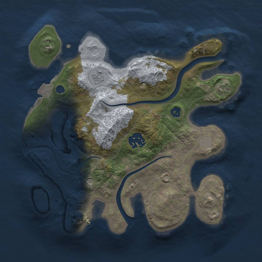 Rust Map: Procedural Map, Size: 2500, Seed: 500000, 4 Monuments