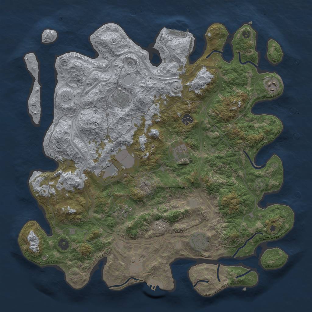 Rust Map: Procedural Map, Size: 4250, Seed: 13605, 18 Monuments