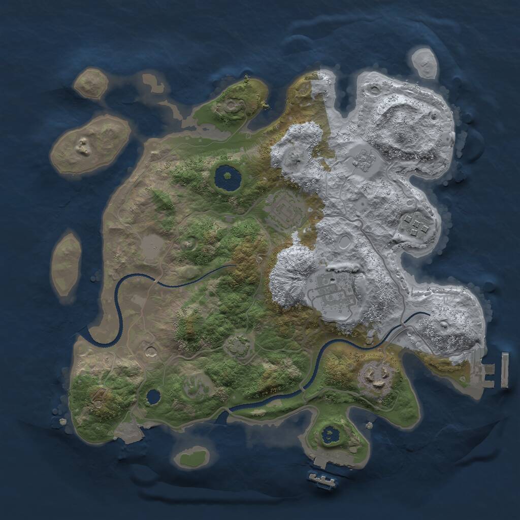 Rust Map: Procedural Map, Size: 2950, Seed: 195283811, 10 Monuments