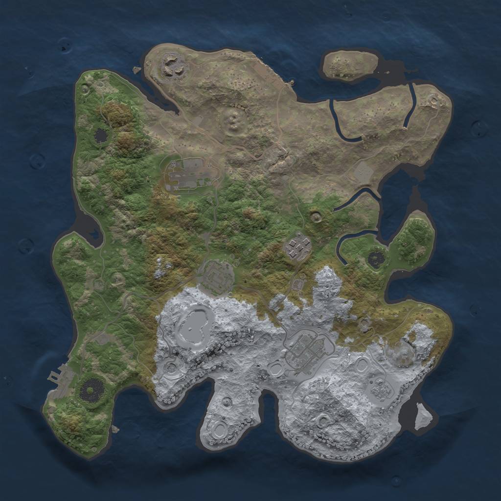 Rust Map: Procedural Map, Size: 3100, Seed: 641165, 14 Monuments