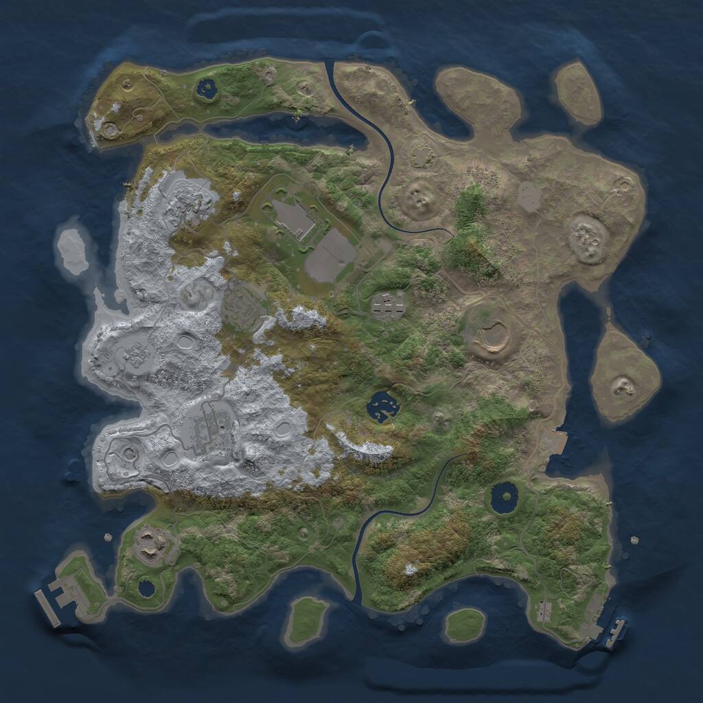 Rust Map: Procedural Map, Size: 3500, Seed: 81351931, 14 Monuments
