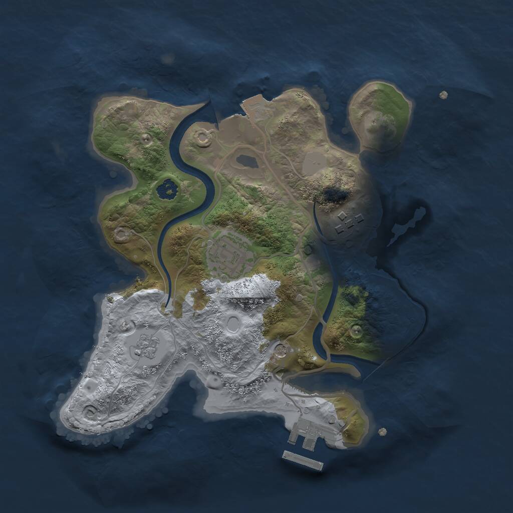 Rust Map: Procedural Map, Size: 2500, Seed: 314159, 6 Monuments