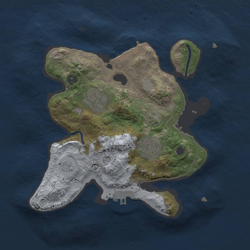 Rust Map: Procedural Map, Size: 2500, Seed: 314159, 9 Monuments
