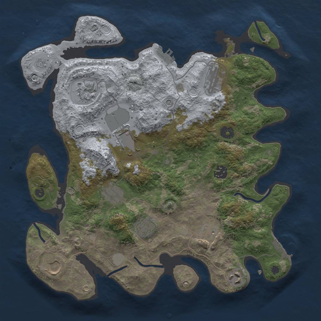 Rust Map: Procedural Map, Size: 3500, Seed: 4564135, 16 Monuments