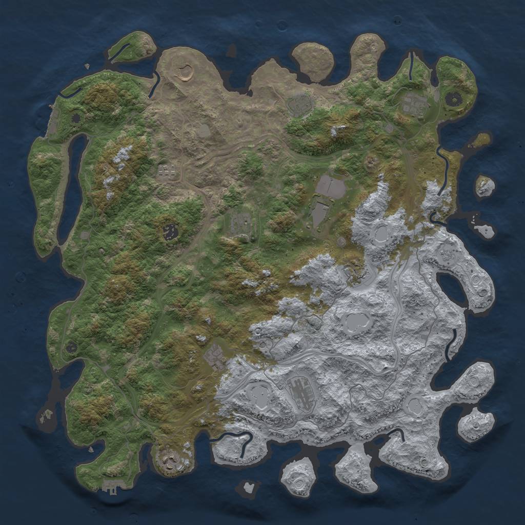 Rust Map: Procedural Map, Size: 4800, Seed: 350008, 20 Monuments