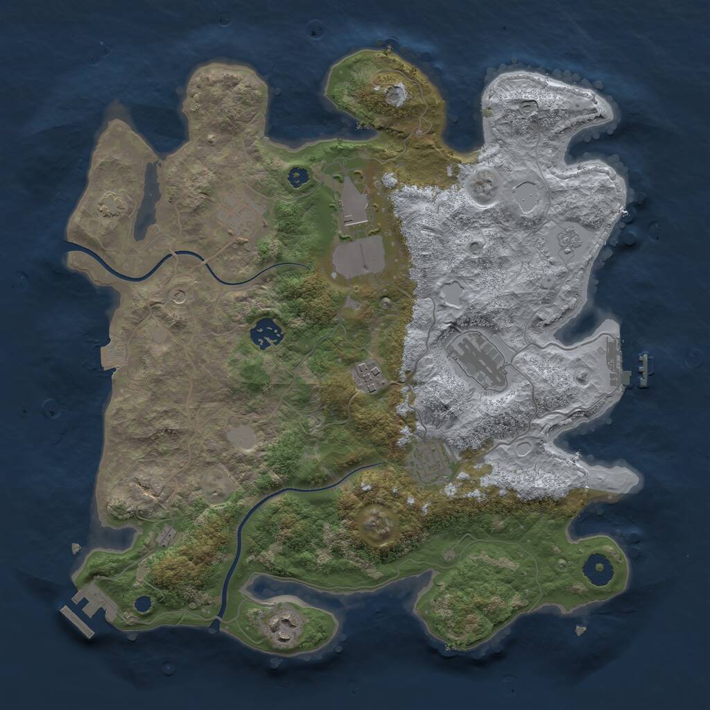 Rust Map: Procedural Map, Size: 3500, Seed: 426517749, 13 Monuments