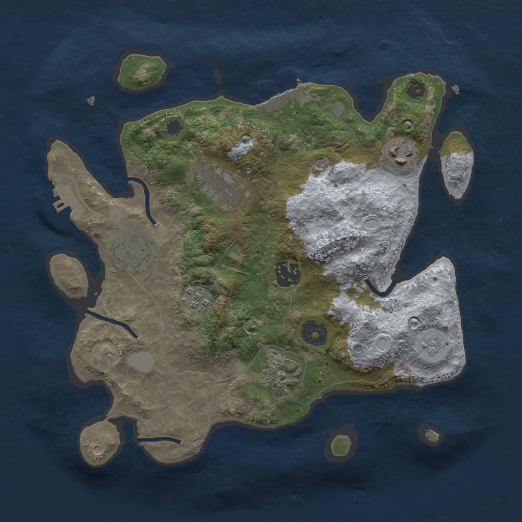 Rust Map: Procedural Map, Size: 3000, Seed: 34921996, 15 Monuments