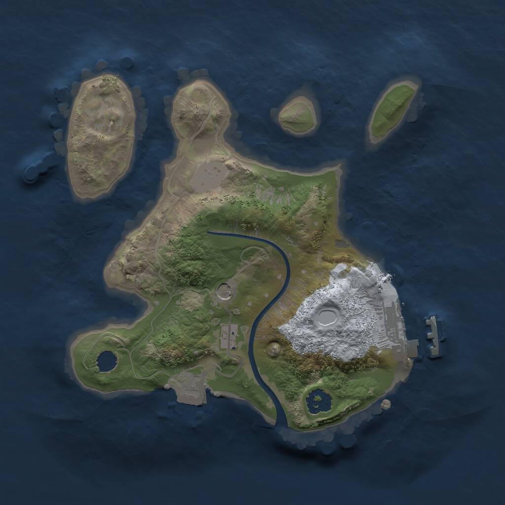Rust Map: Procedural Map, Size: 2000, Seed: 678236, 3 Monuments