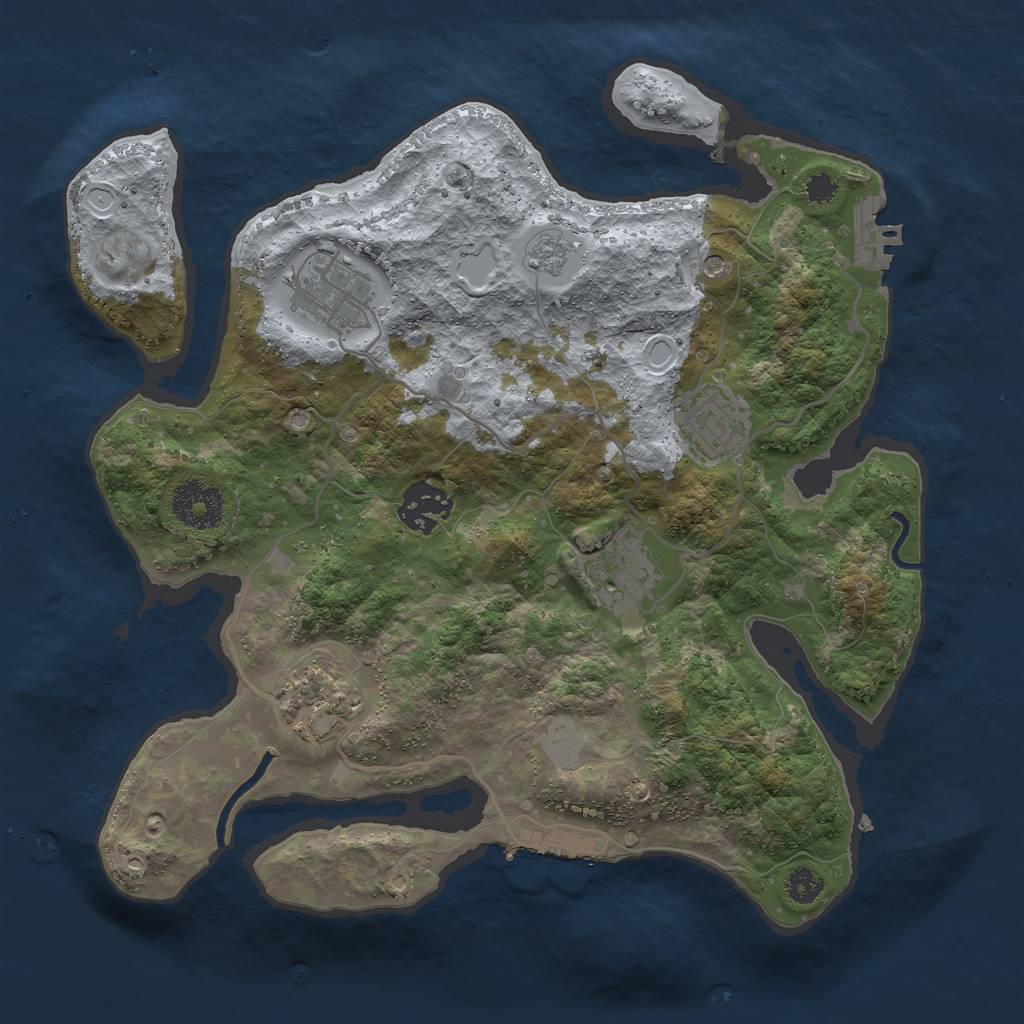 Rust Map: Procedural Map, Size: 3000, Seed: 1811534121, 14 Monuments