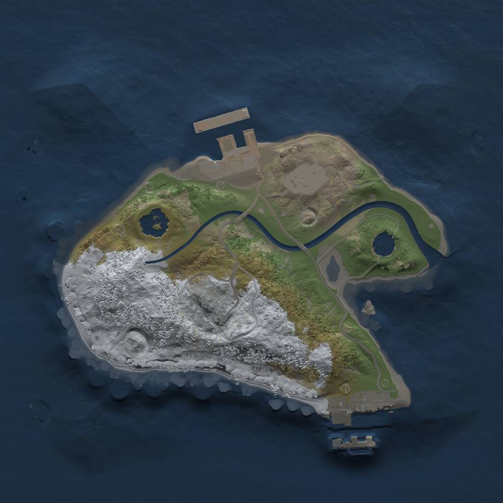 Rust Map: Procedural Map, Size: 1800, Seed: 345573526, 3 Monuments