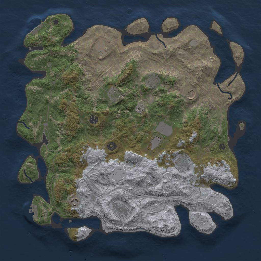 Rust Map: Procedural Map, Size: 4250, Seed: 1018737880, 19 Monuments