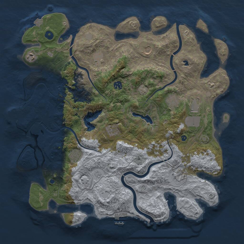 Rust Map: Procedural Map, Size: 4250, Seed: 1018737880, 16 Monuments