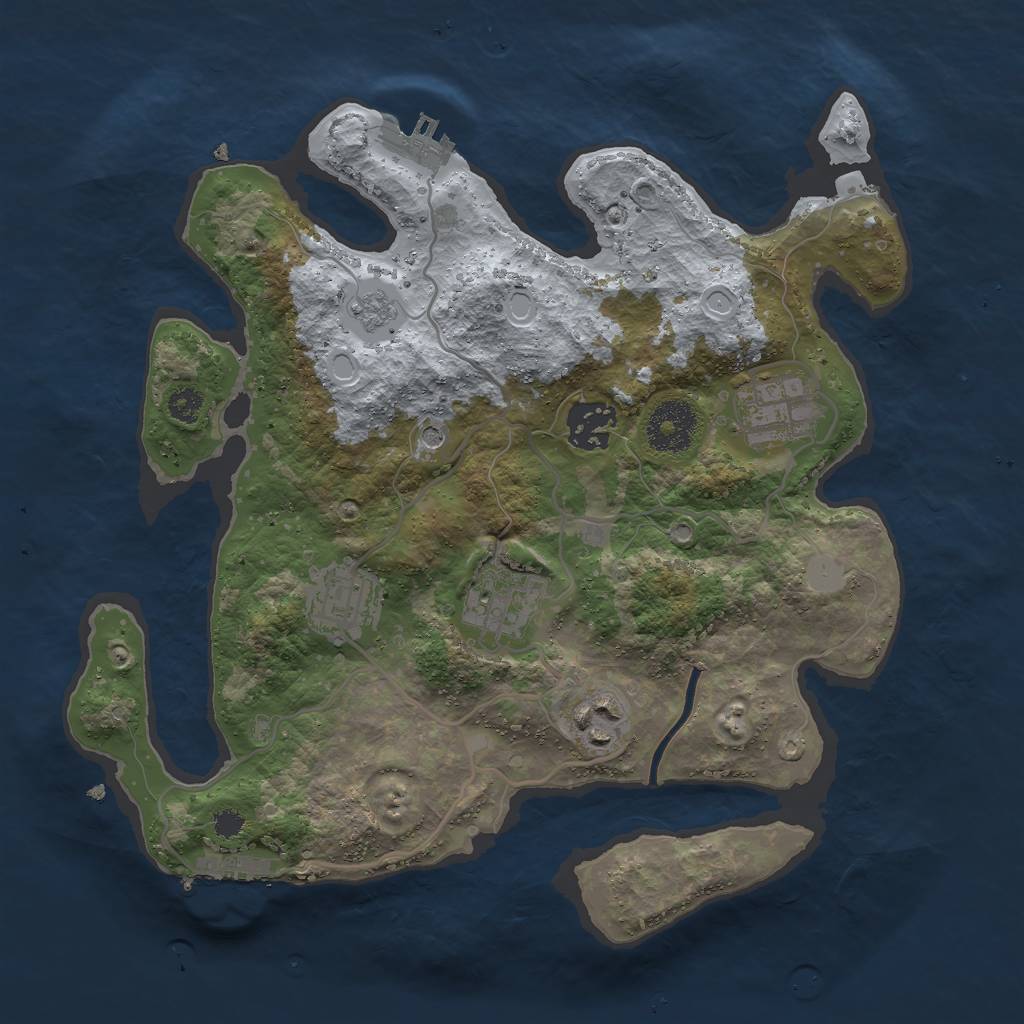 Rust Map: Procedural Map, Size: 3000, Seed: 32272, 14 Monuments