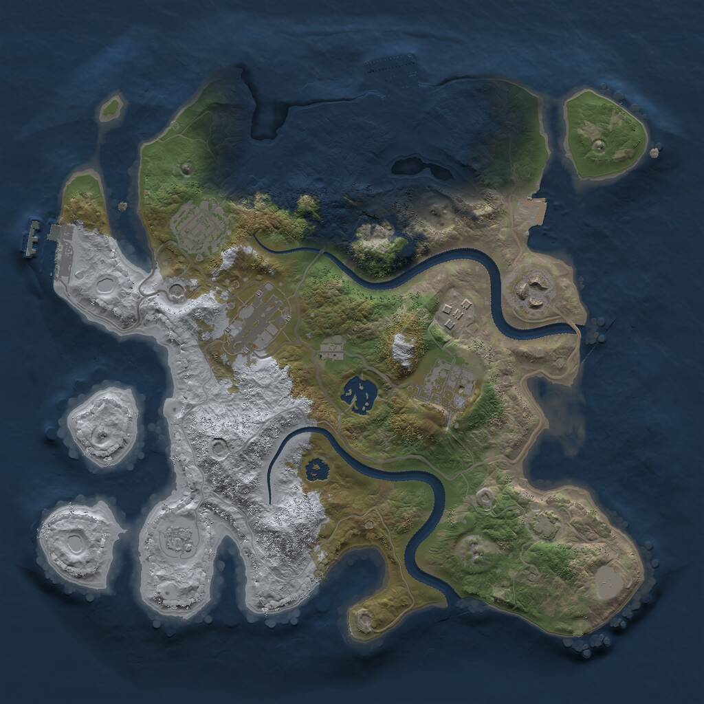 Rust Map: Procedural Map, Size: 3000, Seed: 1612831801, 12 Monuments
