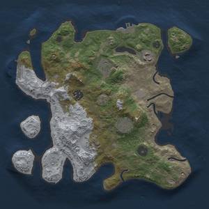 Thumbnail Rust Map: Procedural Map, Size: 3000, Seed: 1612831801, 14 Monuments